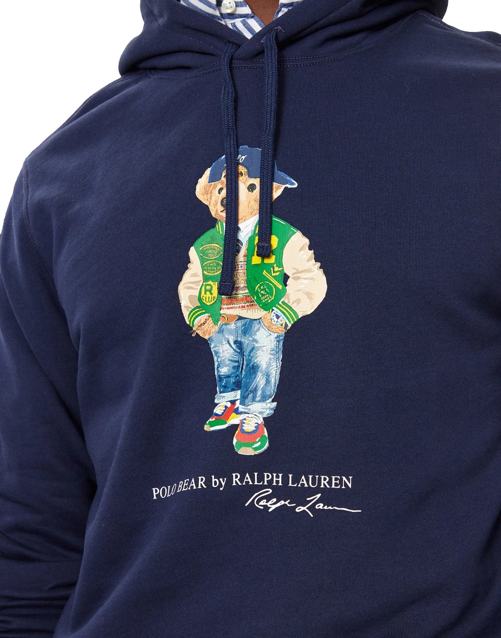 Ralph Lauren Varsity Polo Bear Logo Hoodie Blauw