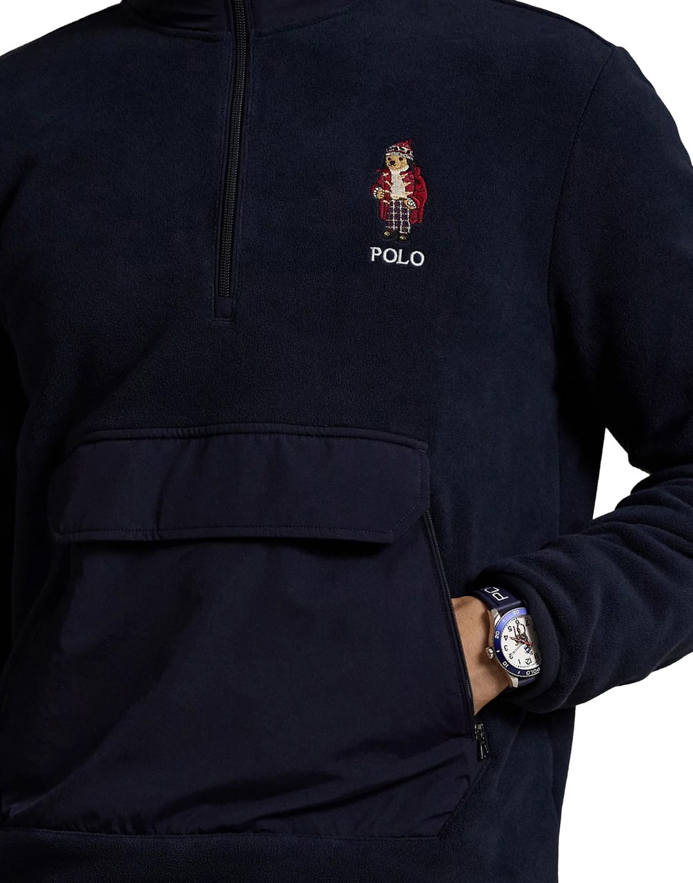 Ralph Lauren Polo Bear Fleece Hybrid Sweatshirt Blauw