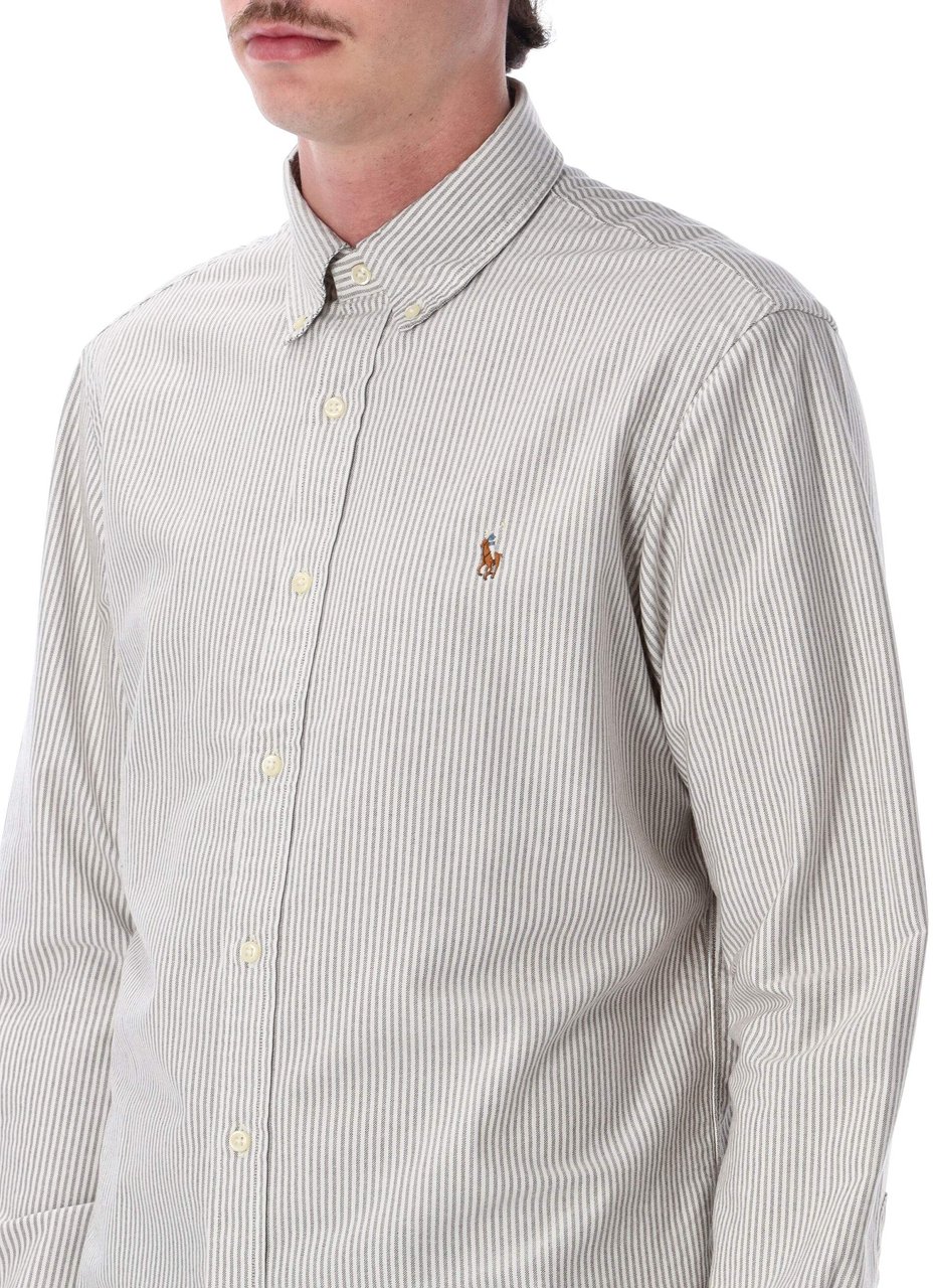 Ralph Lauren Custom Fit Shirt White Brown Wit