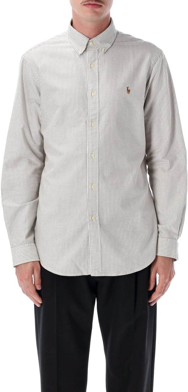 Ralph Lauren Custom Fit Shirt White Brown Wit