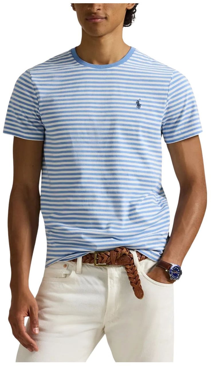 Ralph Lauren T-Shirts And Polos Bristol Blue/White Lichtblauw