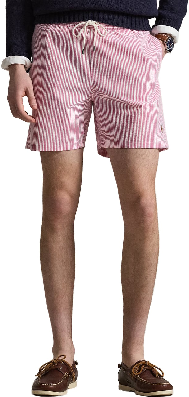 Ralph Lauren Costume Traveler Mid Trunk Seersucker Resort Rose Stripe Divers