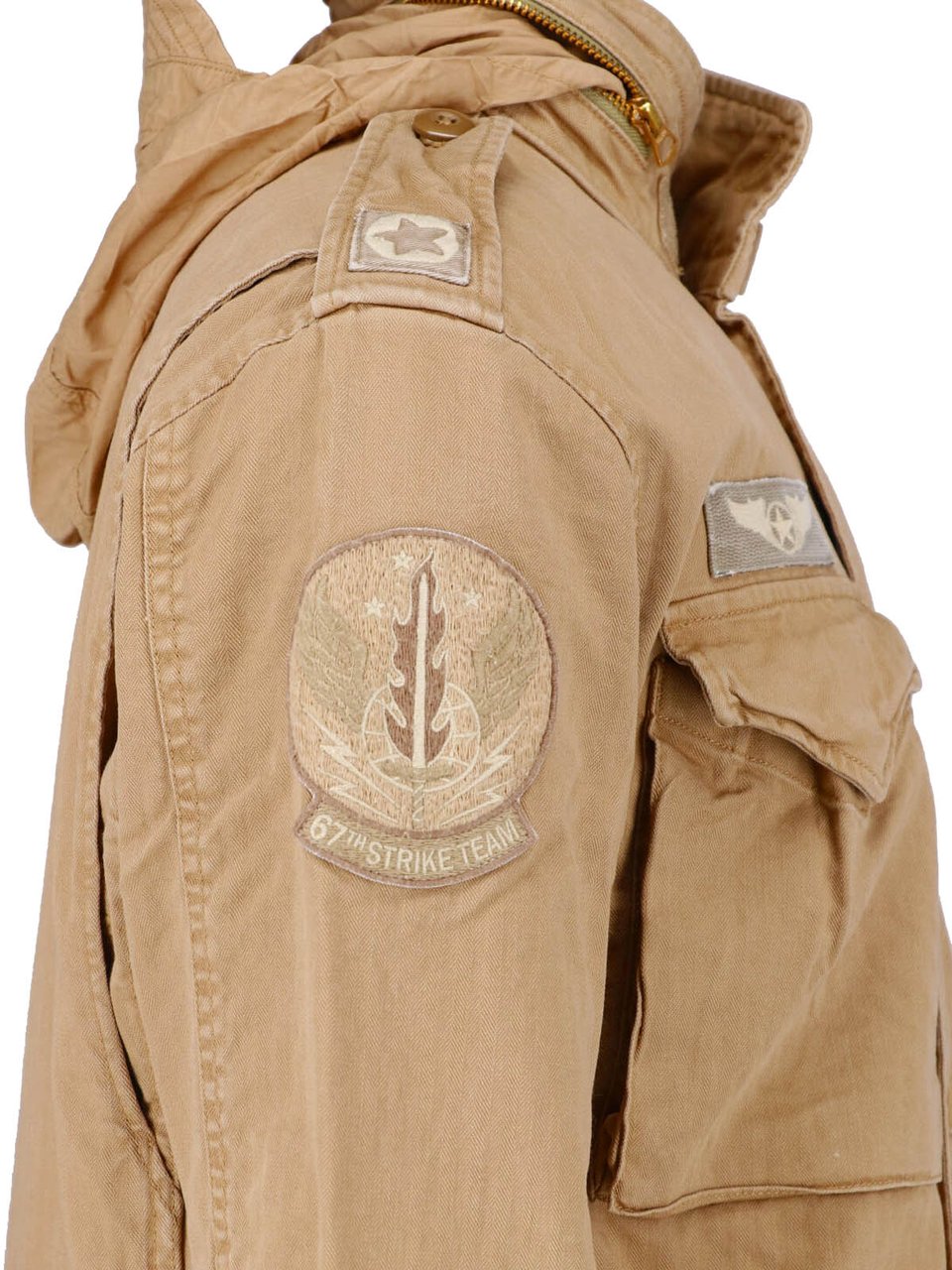 Ralph Lauren Military-Inspired Casual Jacket with Adjustable Drawstring Bruin