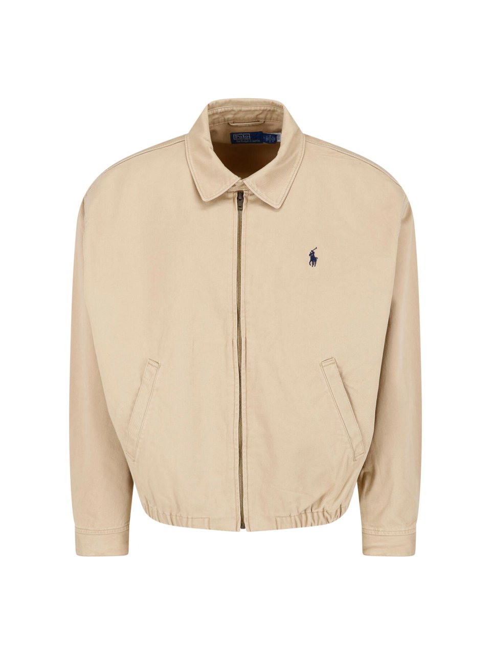 Ralph Lauren Neutral Cropped Zip Front Casual Jacket Neutraal