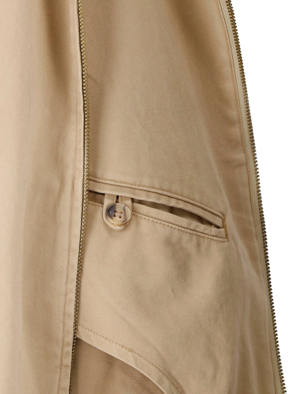 Ralph Lauren Neutral Cropped Zip Front Casual Jacket Neutraal