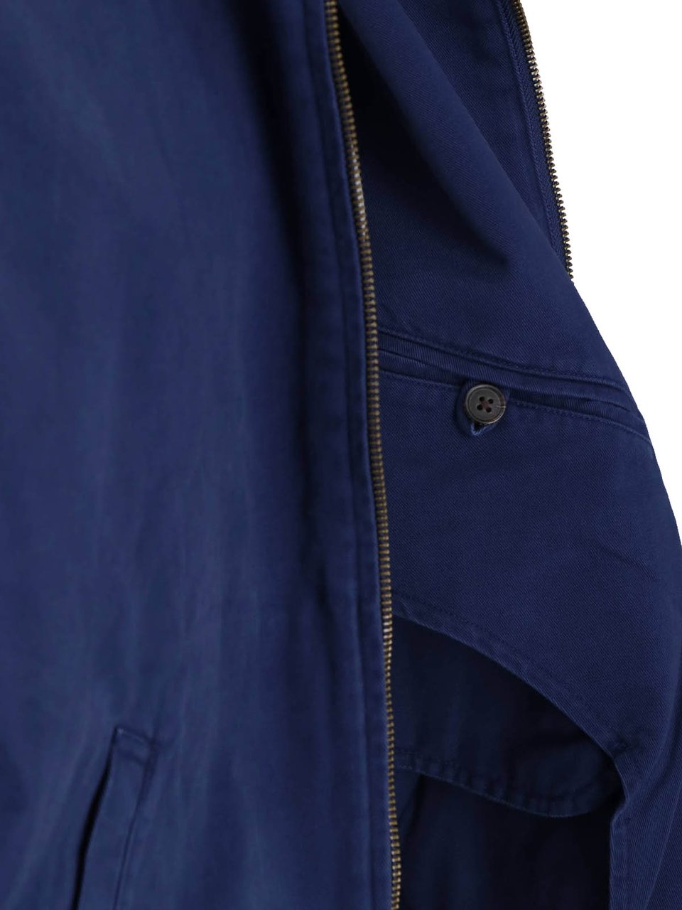 Ralph Lauren Classic Zip-Up Jacket with Buttoned Collar and Embroidered Logo Blauw