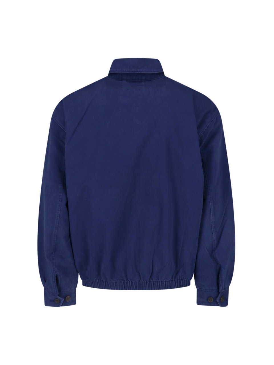 Ralph Lauren Classic Zip-Up Jacket with Buttoned Collar and Embroidered Logo Blauw