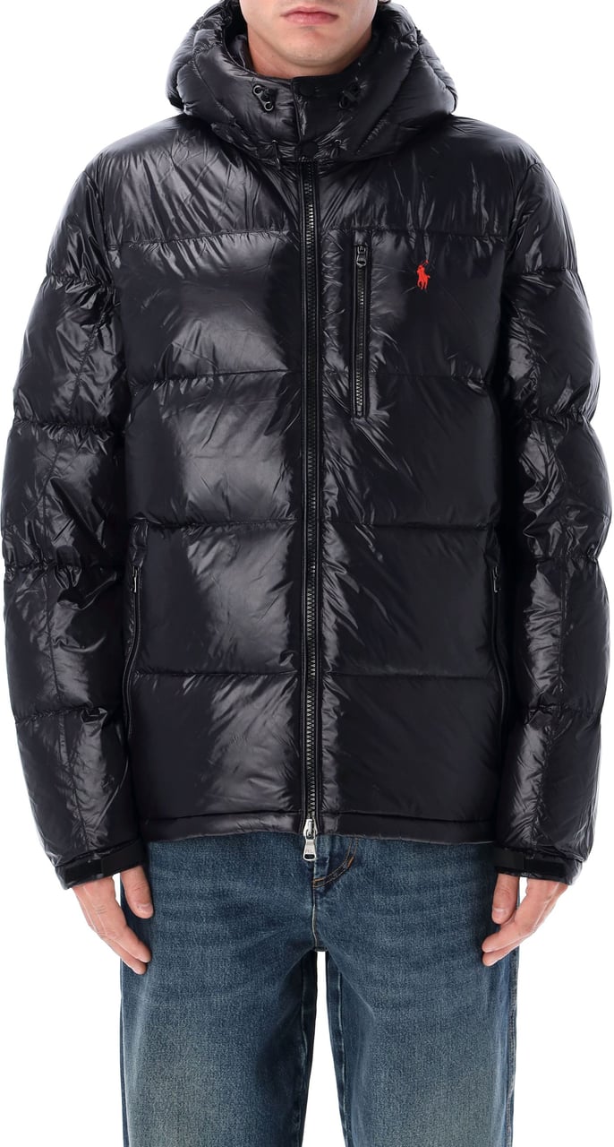 Ralph Lauren Glossy Puffer Jacket Nero Zwart