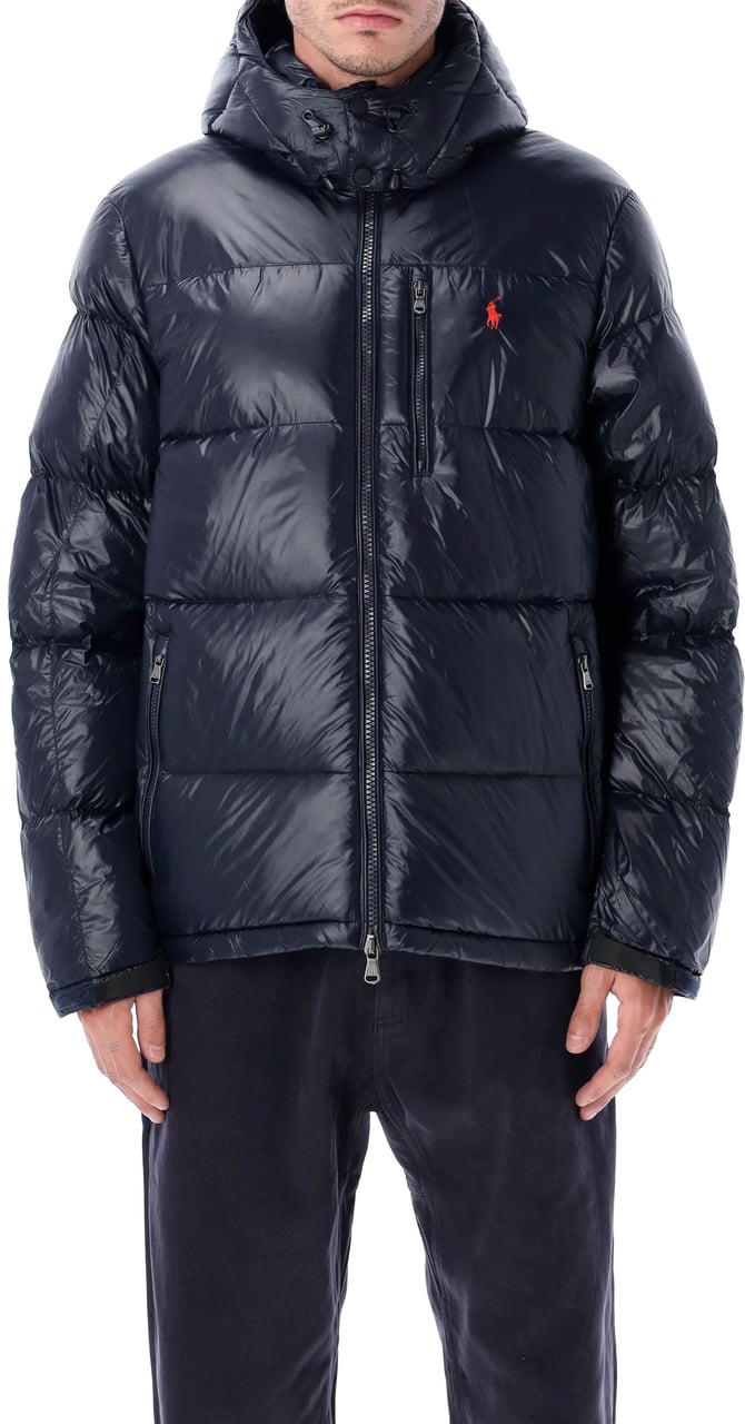 Ralph Lauren Glossy Puffer Jacket Blu Blauw