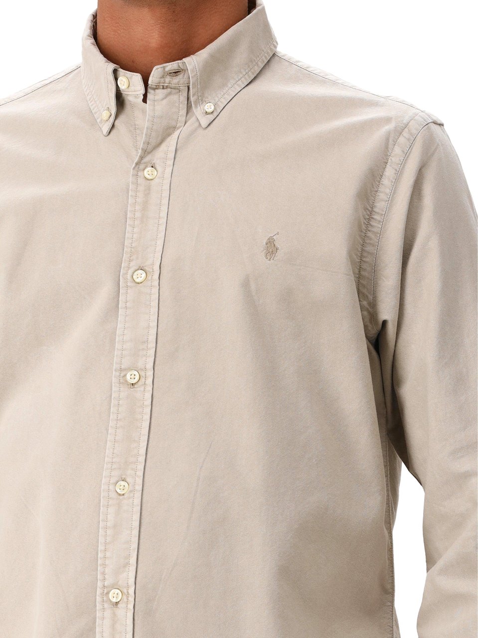 Ralph Lauren Polo Ralph Lauren Overhemd Beige Mineral Dye Oxford Beige