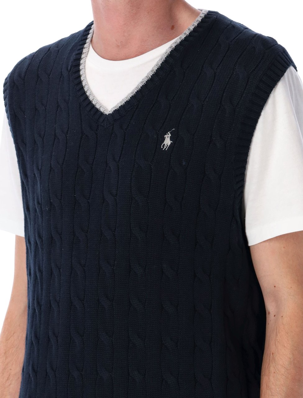 Ralph Lauren V-Neck Sleeveless Blu Blauw