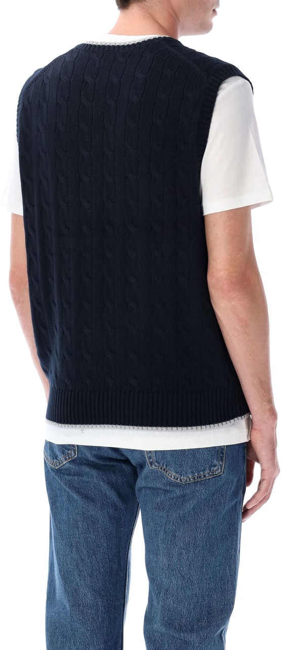 Ralph Lauren V-Neck Sleeveless Blu Blauw