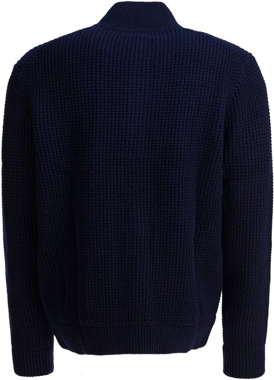 Ralph Lauren Mock neck cardigan Blauw