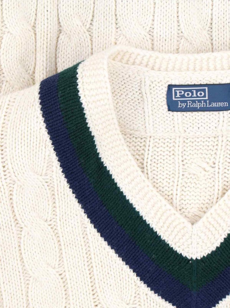 Ralph Lauren Cable-Knit Cricket Sweater Cream Neutraal