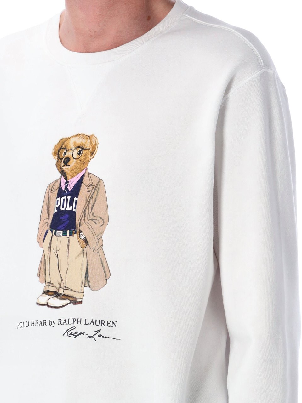 Ralph Lauren Bear Crewneck Bianco Wit
