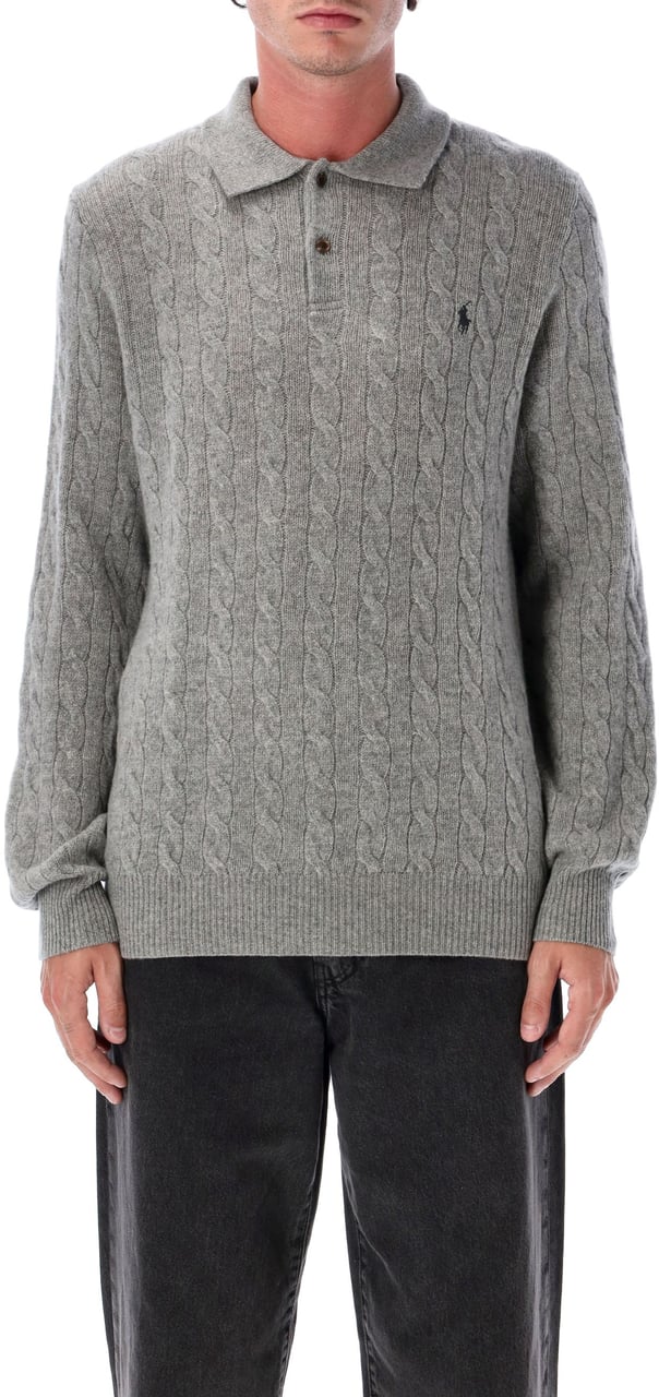Ralph Lauren Cable Knit Polo Grigio Grijs