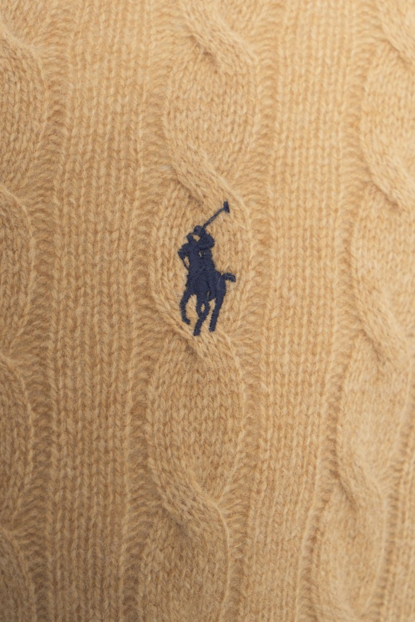 Ralph Lauren Maglione a trecce con collo polo Beige
