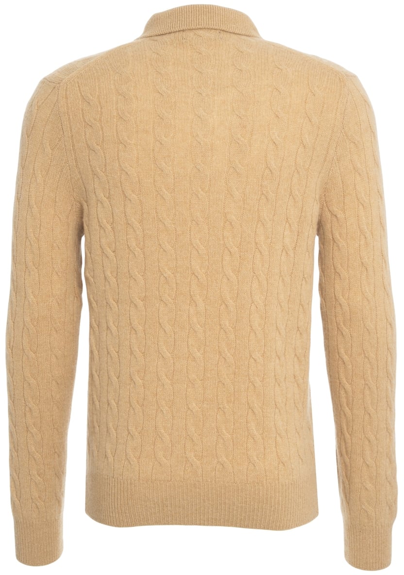 Ralph Lauren Maglione a trecce con collo polo Beige