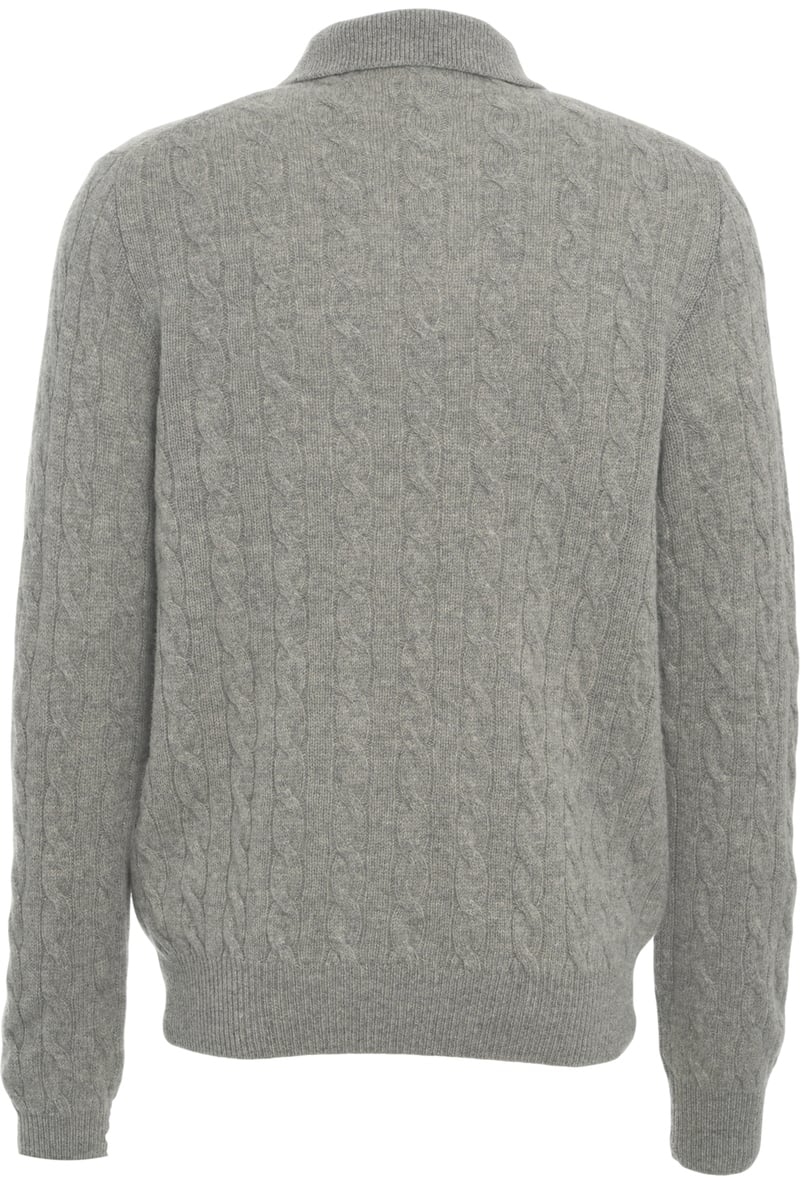Ralph Lauren Maglione a trecce con collo polo Grijs