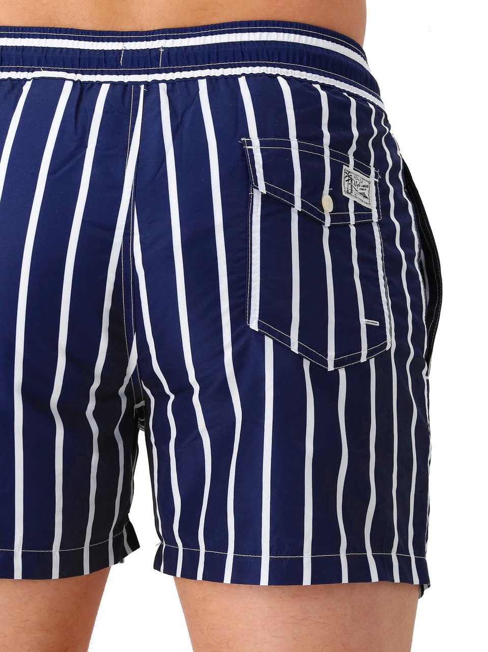 Ralph Lauren Polo Ralph Lauren Zwembroek Blauw/Wit Gestreept Traveler Slim Fit Blauw