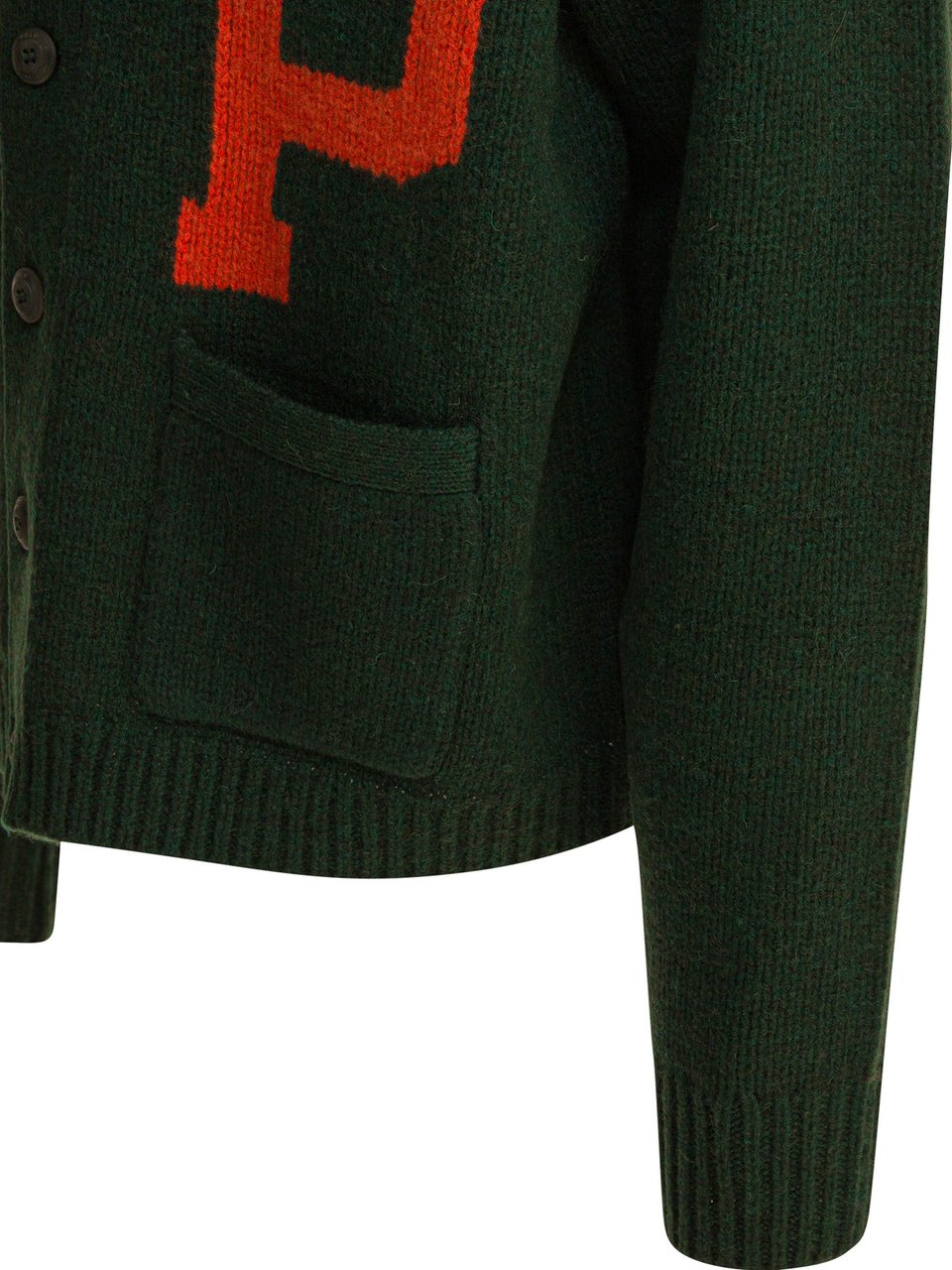 Ralph Lauren V-neck cardigan with logo Groen