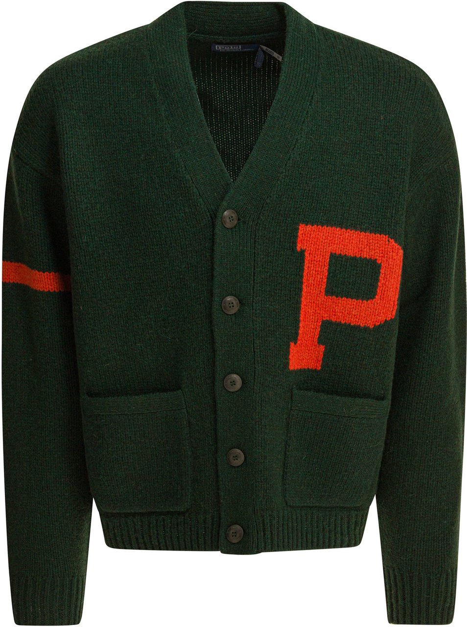 Ralph Lauren V-neck cardigan with logo Groen