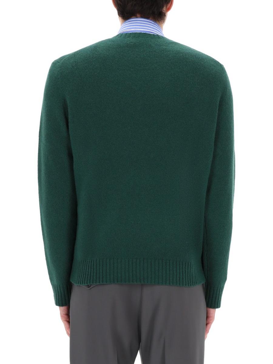 Ralph Lauren Polo Bear Green Embroidered Sweater Zwart
