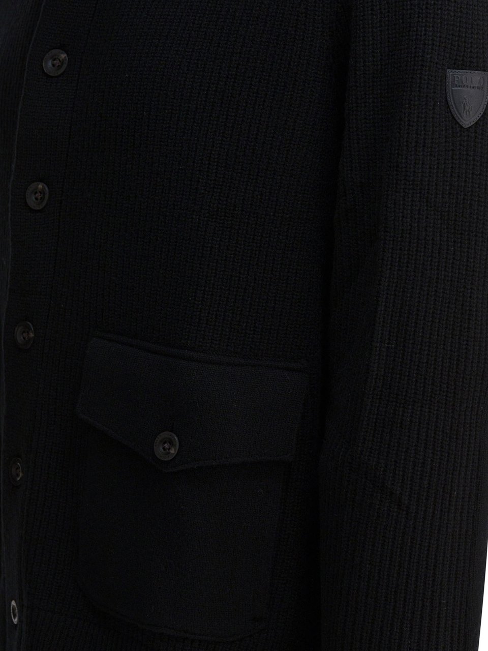 Ralph Lauren Wool cardigan with mock neckline Zwart