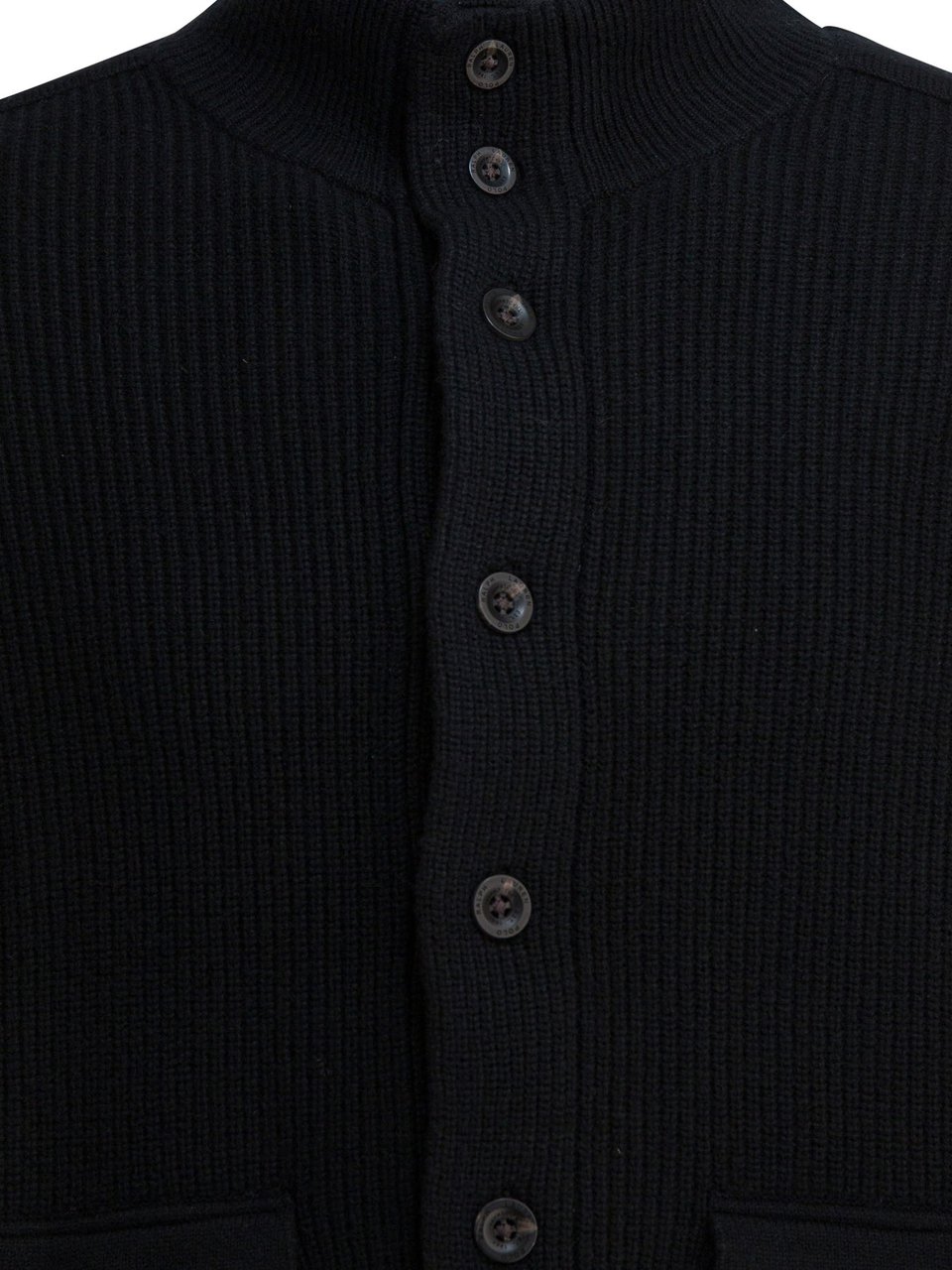 Ralph Lauren Wool cardigan with mock neckline Zwart