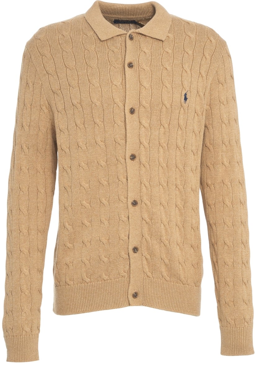 Ralph Lauren Cardigan with cable knit pattern Bruin