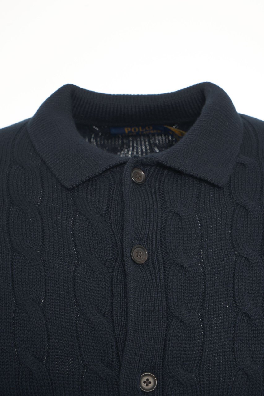 Ralph Lauren Cardigan con ricamo logo Blauw