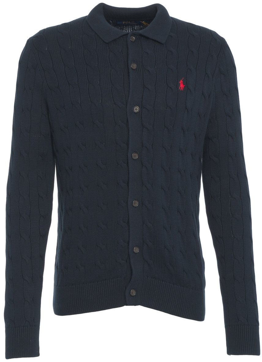 Ralph Lauren Cardigan con ricamo logo Blauw