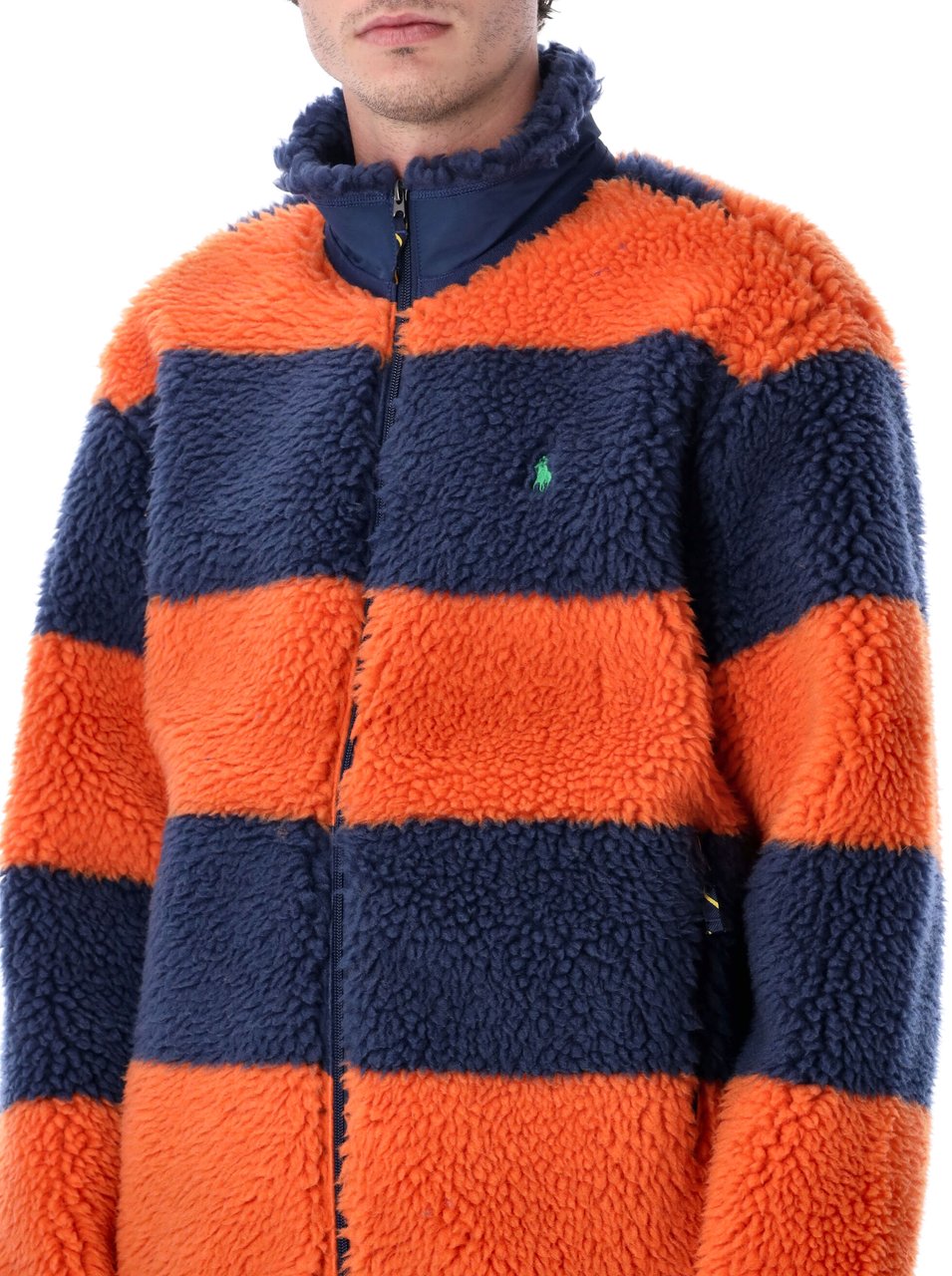 Ralph Lauren Rugby Pile Bright Blue Orange Blauw