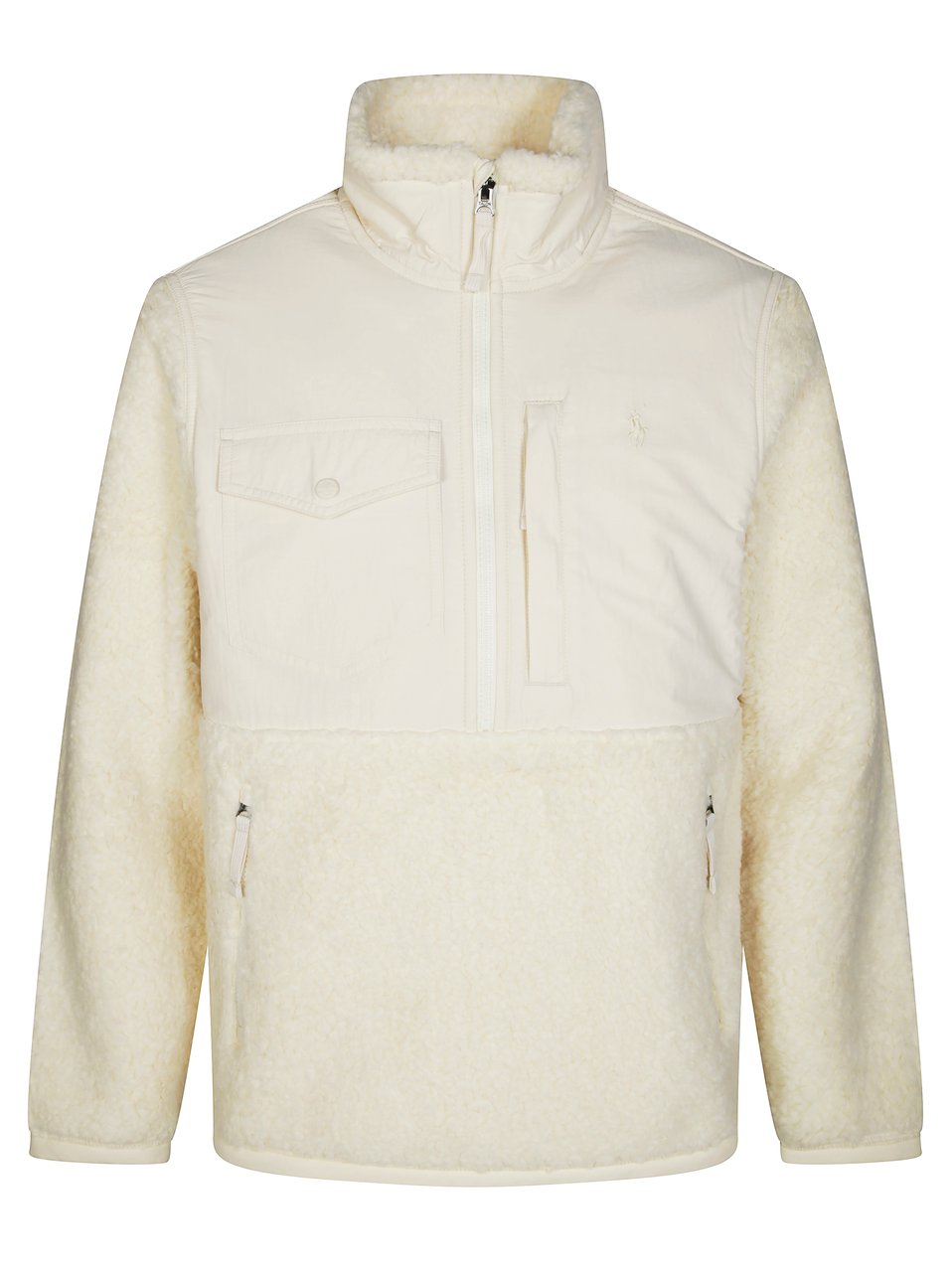 Ralph Lauren Textured Pile Zip-Up Jacket with High Collar Wit