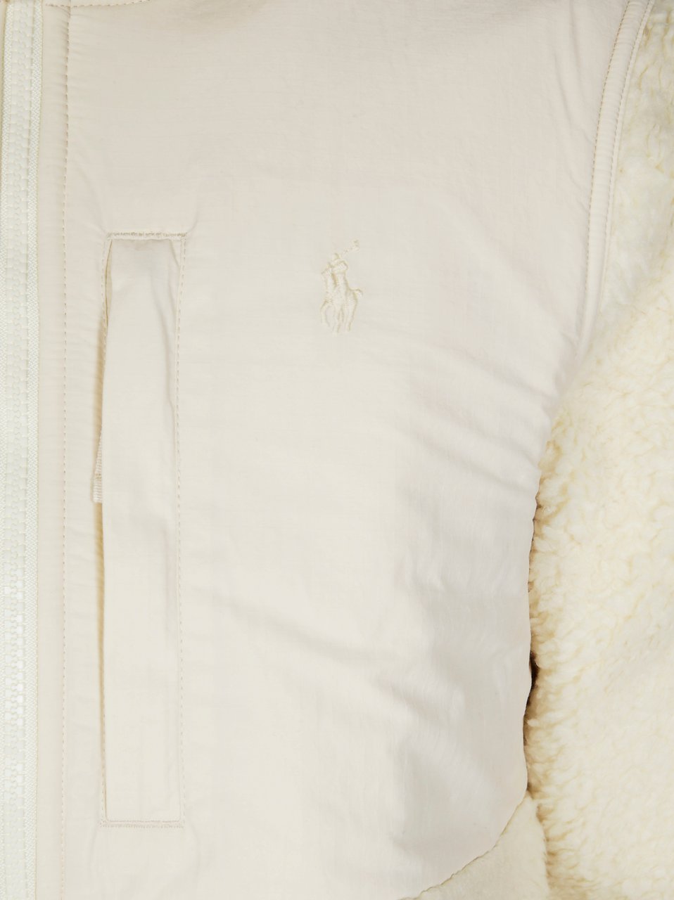 Ralph Lauren Textured Pile Zip-Up Jacket with High Collar Wit