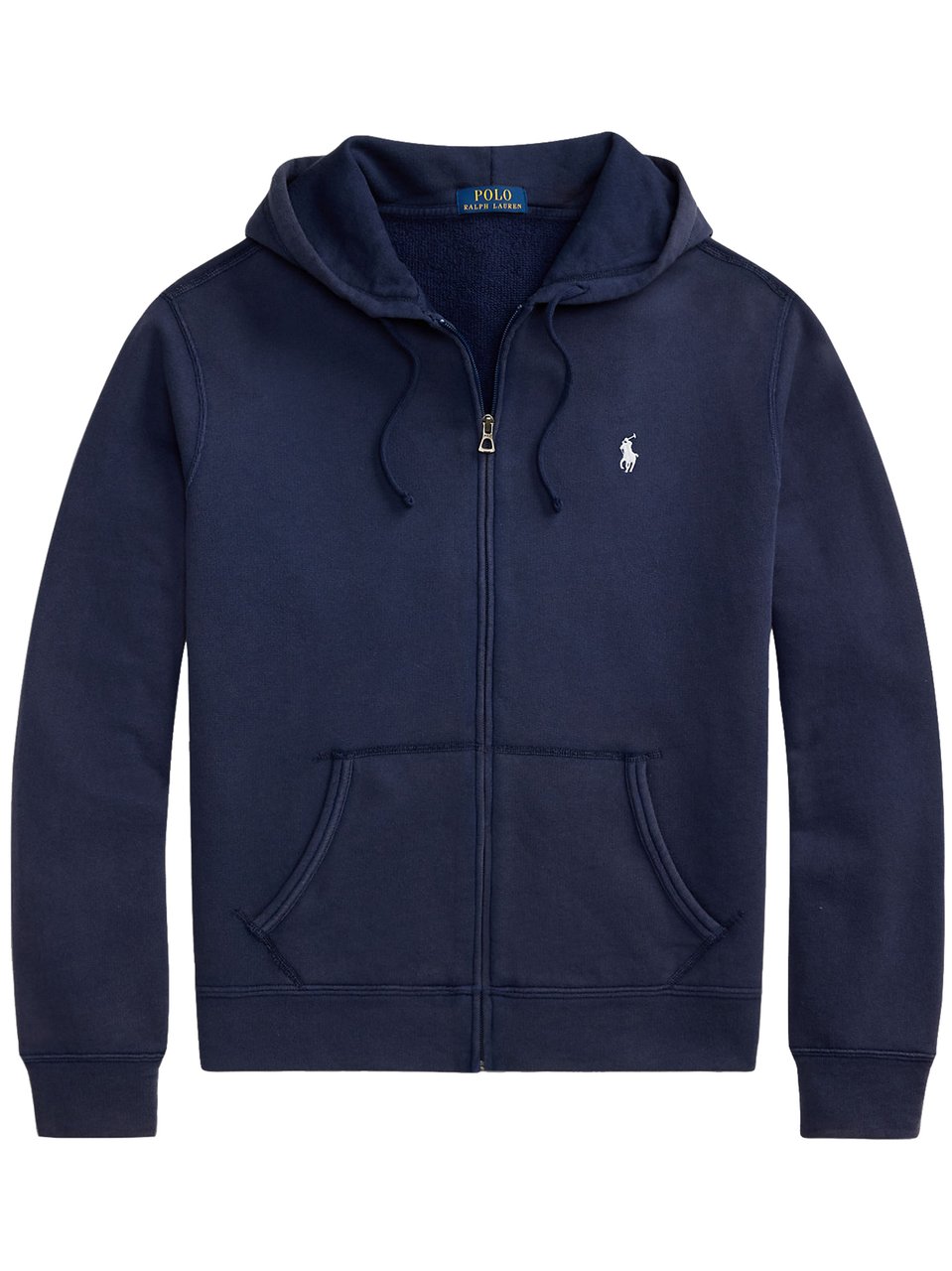 Ralph Lauren Navy Blue Sweatshirt Full-Zip Cotton Hoodie Zwart