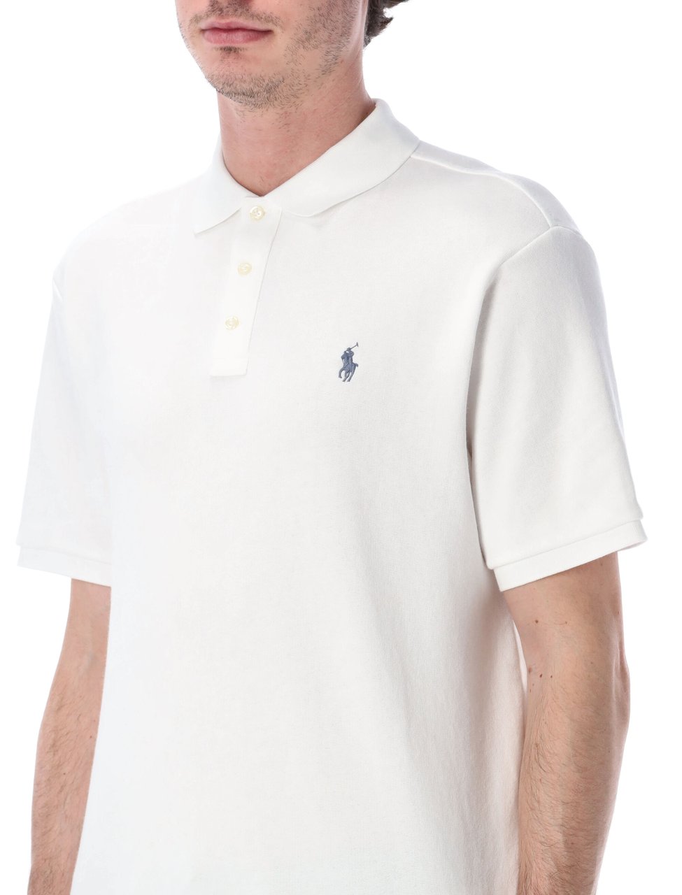 Ralph Lauren Loop Back Polo Bianco Wit