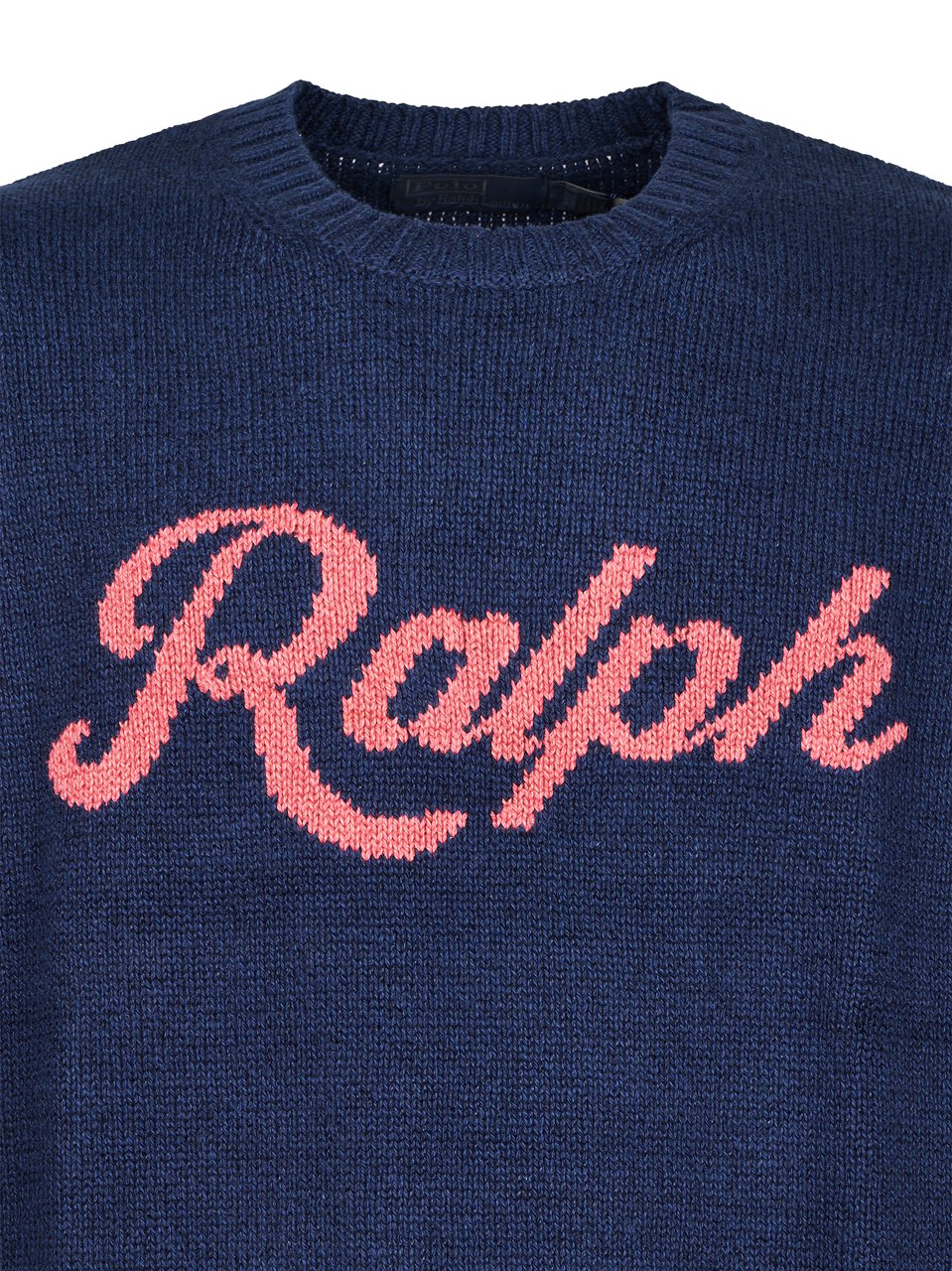 Ralph Lauren Knitted Pullover Sweater with Contrasting Script Detail Zwart