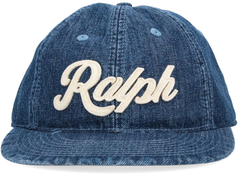 Ralph Lauren Blue Six-Panel Embroidered Denim Hat Blauw