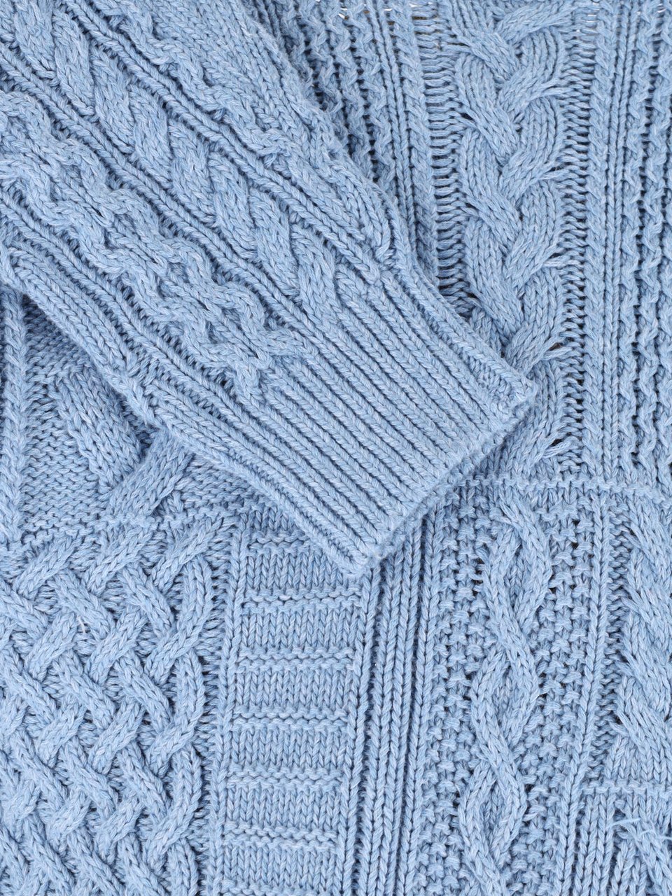 Ralph Lauren Blue American Flag Cable Knit Sweater Blauw