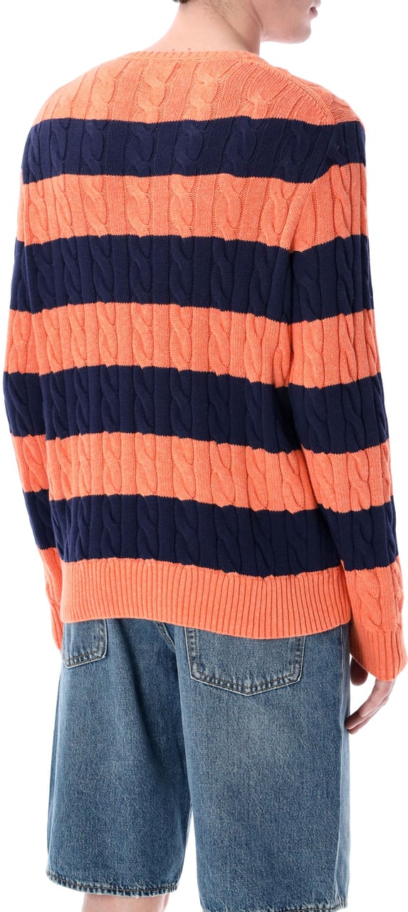 Ralph Lauren Cable Stripes Orange Navy Oranje