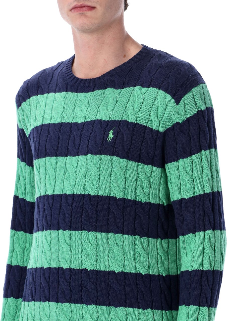 Ralph Lauren Cable Stripes Navy Green Divers