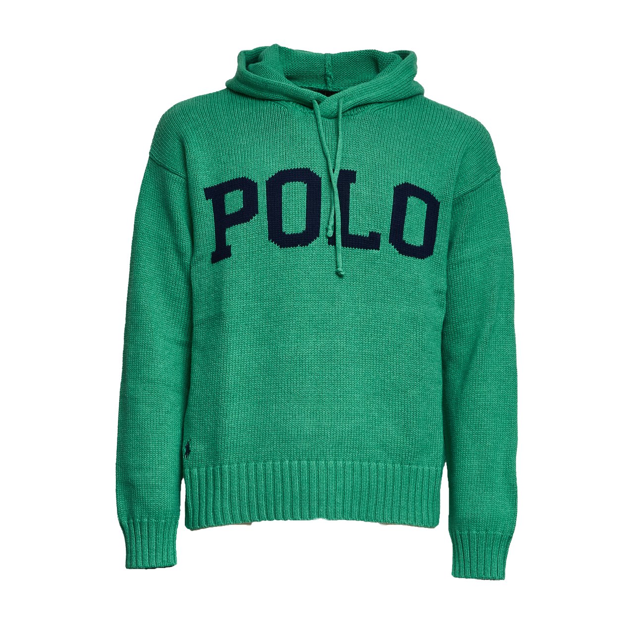 Ralph Lauren Polo Intarsia Cotton Hooded Sweater Groen