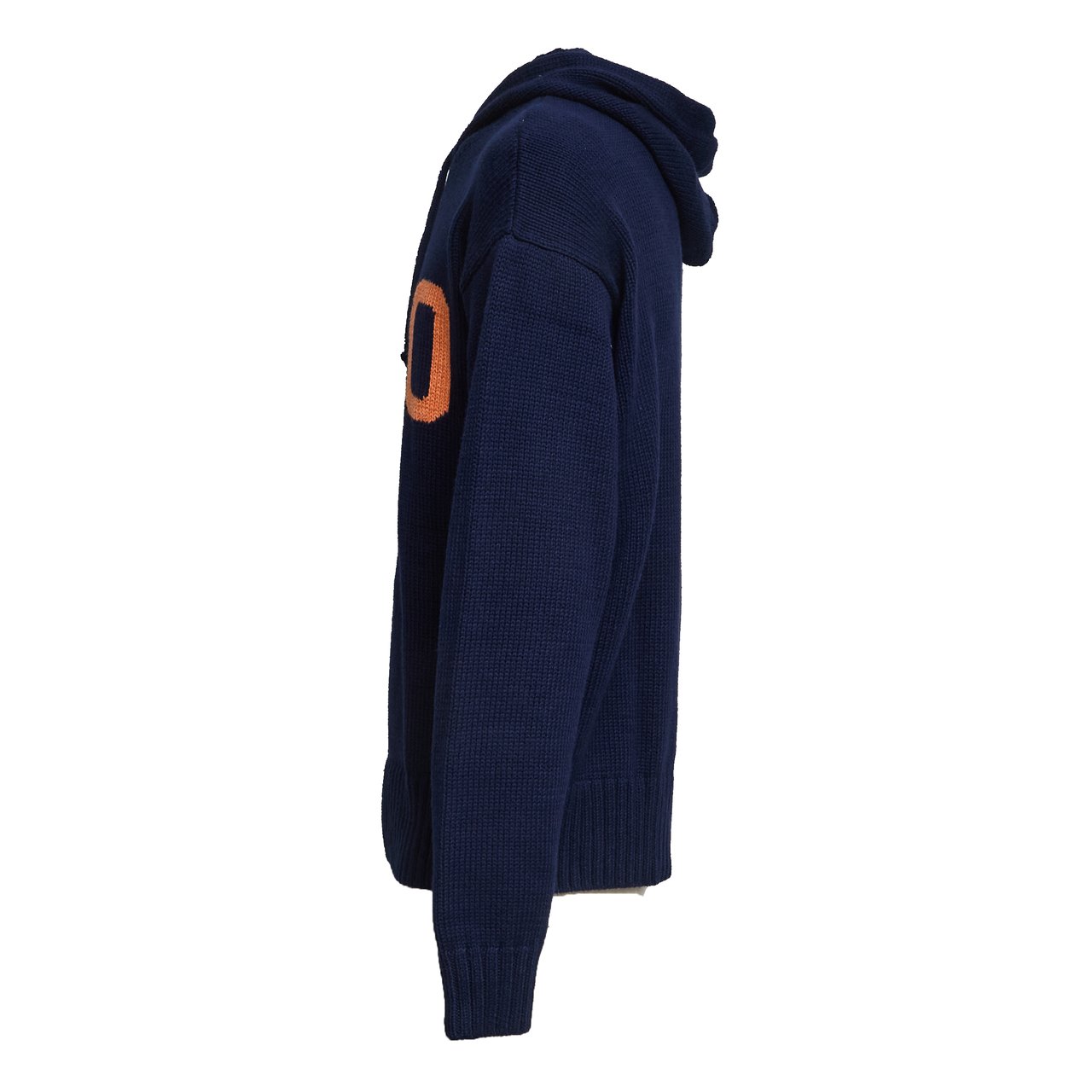 Ralph Lauren Polo Intarsia Cotton Hooded Sweater Zwart