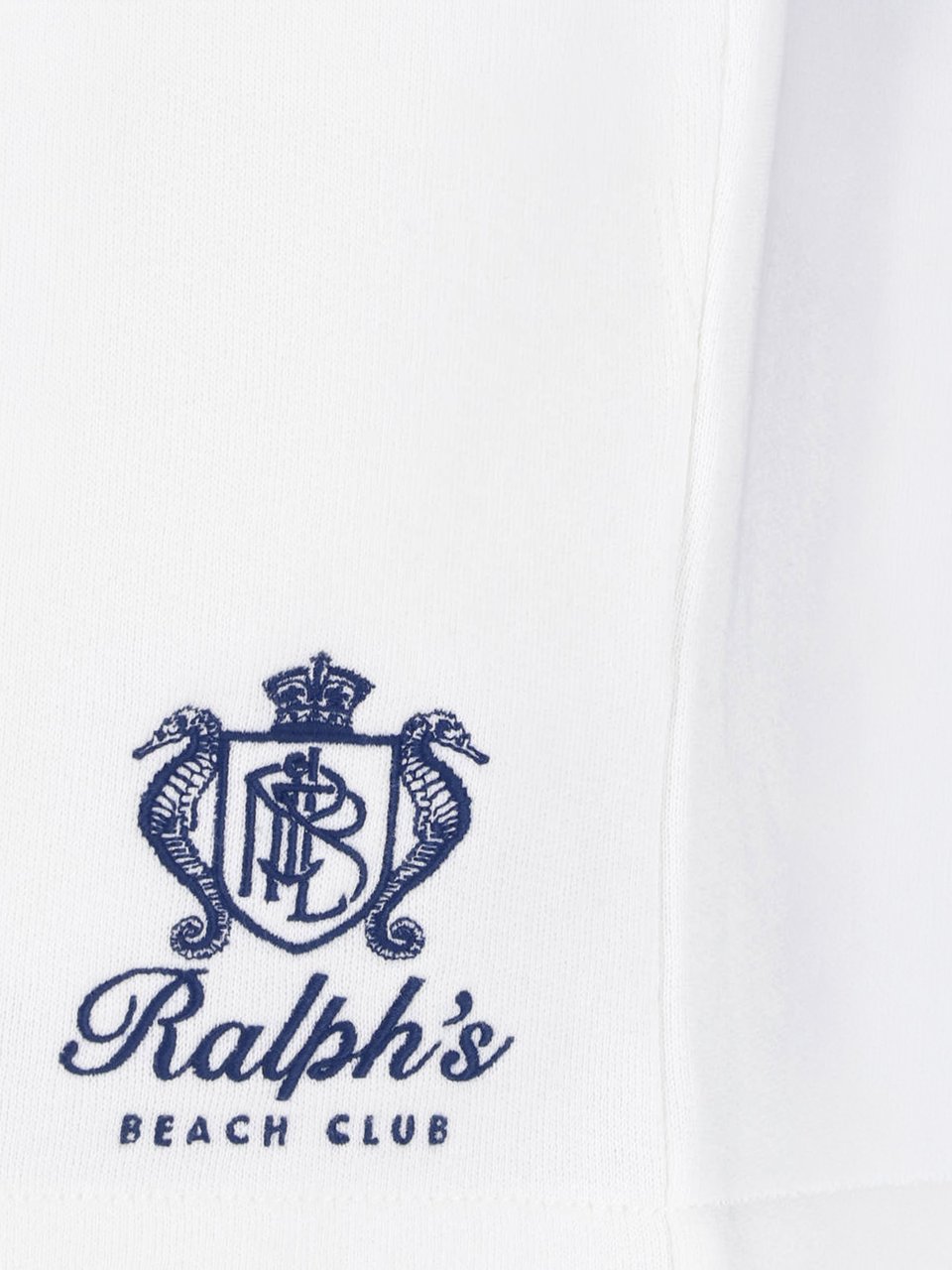 Ralph Lauren White Minimalist Drawstring Logo Shorts Wit