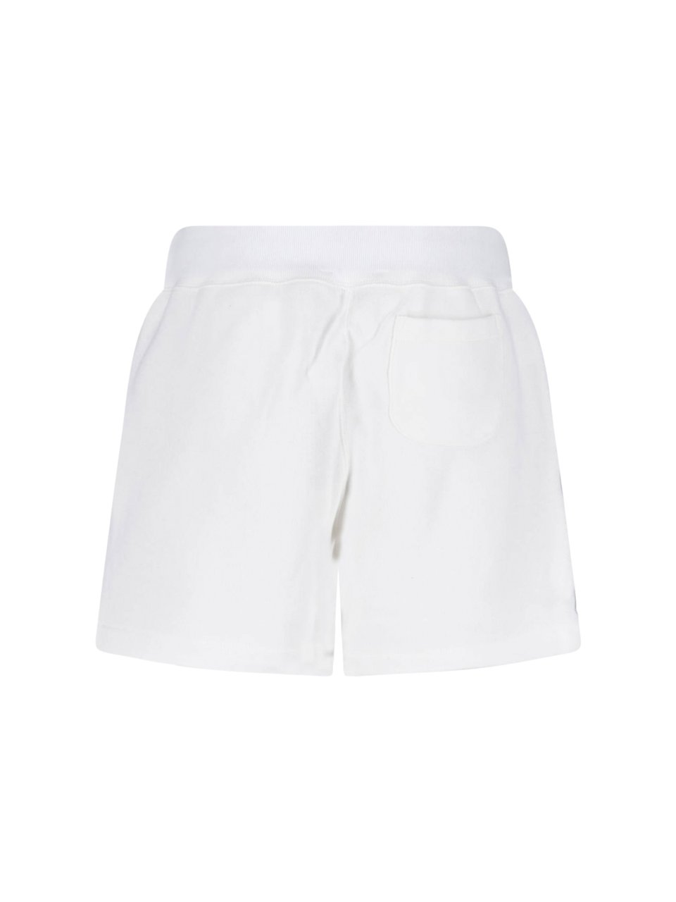 Ralph Lauren White Minimalist Drawstring Logo Shorts Wit