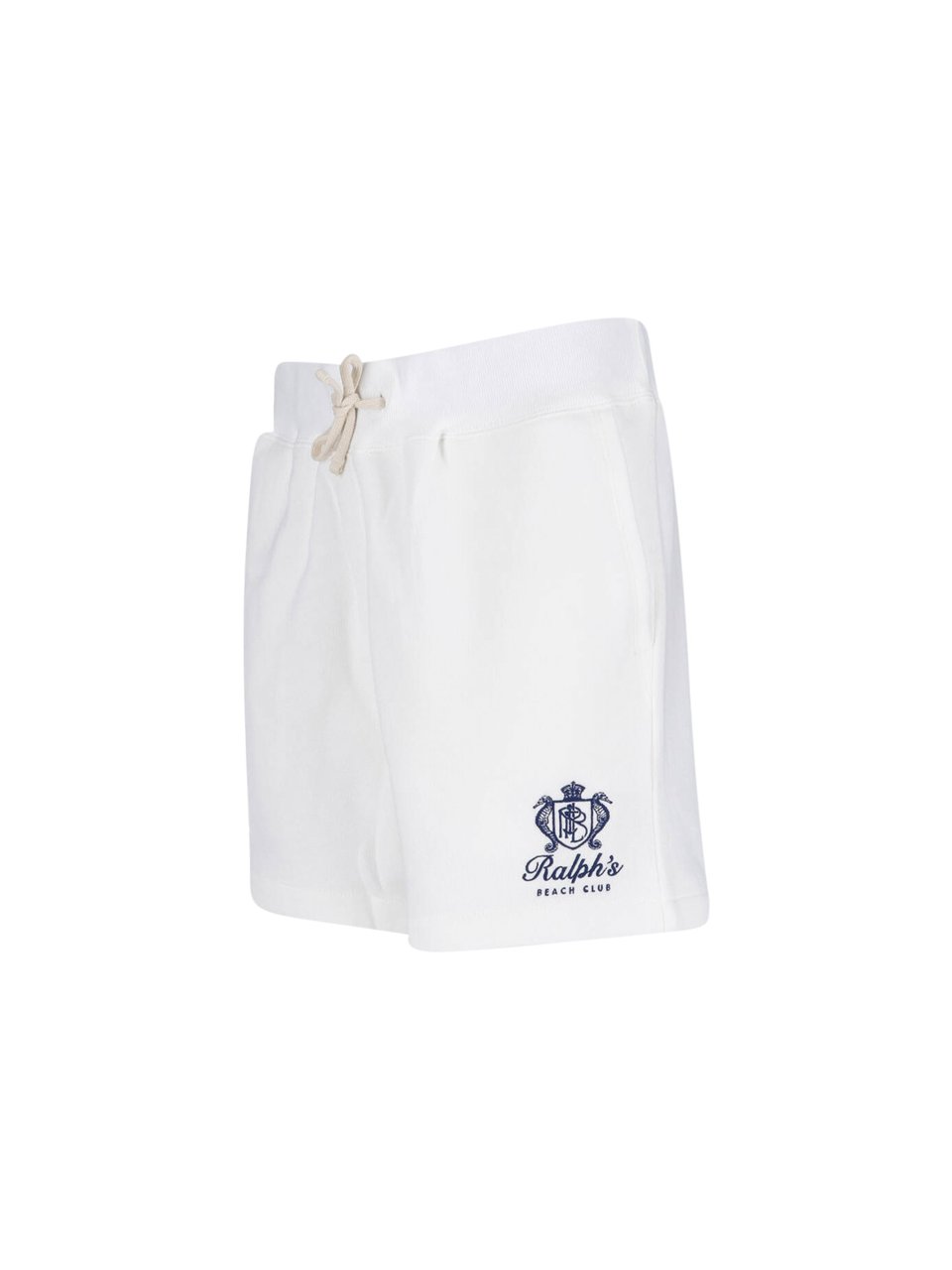 Ralph Lauren White Minimalist Drawstring Logo Shorts Wit