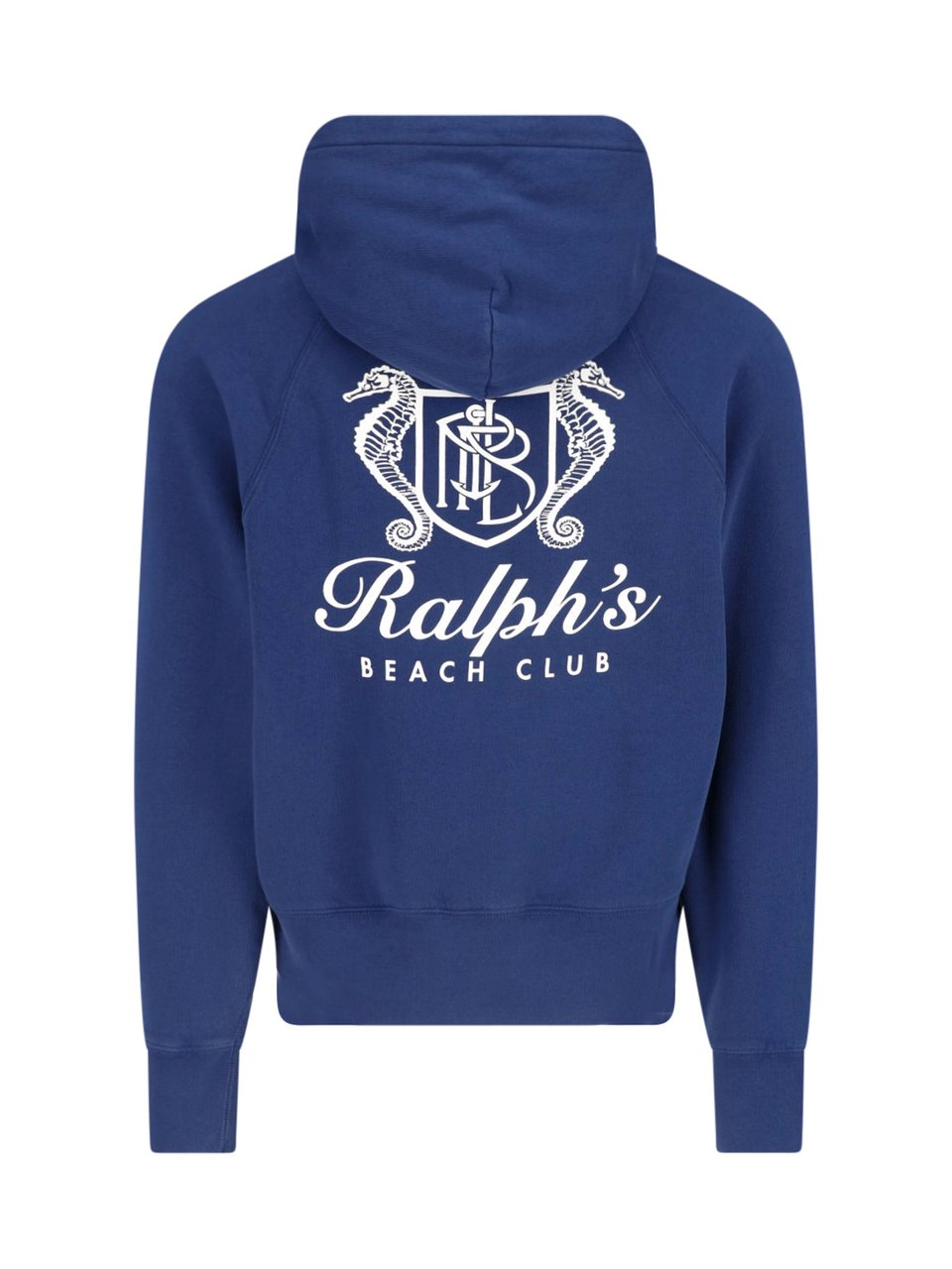 Ralph Lauren Blue Cotton Logo Print Hoodie Blauw
