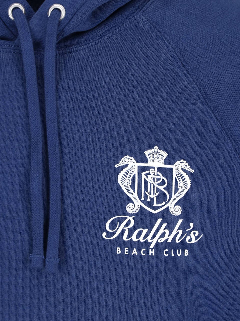 Ralph Lauren Blue Cotton Logo Print Hoodie Blauw