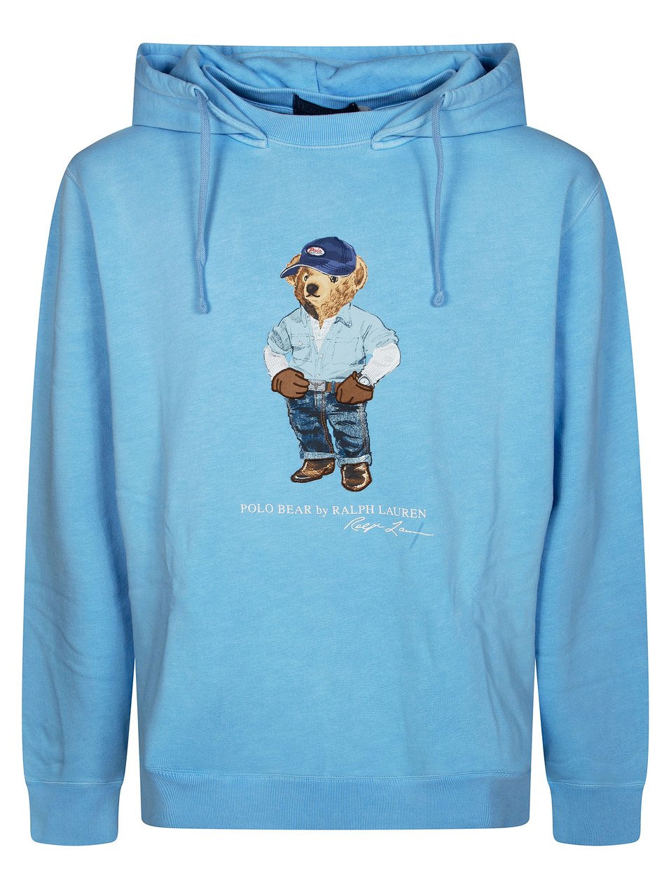 Ralph Lauren Playful Bear Graphic Drawstring Hoodie Blauw